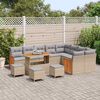 vidaXL Garten-Sofa-Set 13 pcs Beige und Hellgrau Poly-Rattan