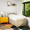 vidaXL Boxspringbett mit Matratze Creme 100x200 cm Stoff