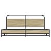 vidaXL Metallbett ohne Matratze Sonoma-Eiche 193x203 cm