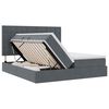 vidaXL Bett mit LED-Lichtleisten Dunkelgrau 180 x 200 cm Samt