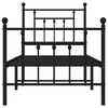 vidaXL Bettgestell mit Kopf- und Fu&szlig;teil Metall Schwarz 75x190 cm