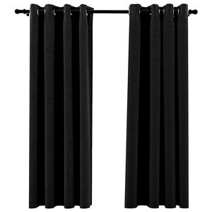 vidaXL Verdunkelungsvorh&auml;nge Leinenoptik 2 Stk. Anthrazit 140x175 cm