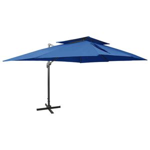 vidaXL Ampelschirm mit L&uuml;ftung 400x300 cm Azurblau