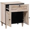 vidaXL Nachttisch mit Speicher Beige 50 x 33 x 60 cm Massivholz Akazie