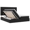 vidaXL Bett mit LED-Lichtleisten Schwarz 200 x 200 cm Samt
