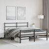 vidaXL Bettgestell mit Kopf- und Fu&szlig;teil Metall Schwarz 160x200 cm