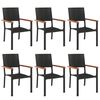 vidaXL 7-tlg. Garten-Essgruppe Schwarz Poly Rattan