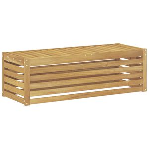 vidaXL Outdoor Hocker Bank 2-Sitzer Massivholz Akazie Wei&szlig; gewaschen