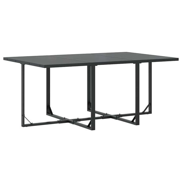 vidaXL Garten Essgruppe 7 pcs Schwarz Stahl