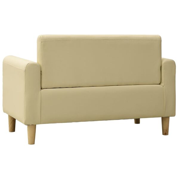 vidaXL 2-Sitzer-Kindersofa Cremewei&szlig; Kunstleder