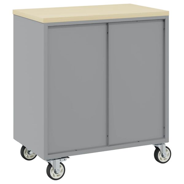 vidaXL Werkbank mit Schubladen 3 pcs Schwarz und Grau 75 x 45 x 85 cm