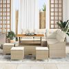 vidaXL Garten-Sofa-Set mit Kissen 9 pcs Beige Poly Rattan