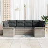 vidaXL Gartensofa-set mit Kissen 6 pcs Hellgrau Poly-Rattan