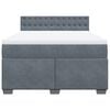 vidaXL Boxspringbett mit Matratze Dunkelgrau 140x200 cm Samt