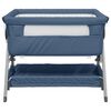 vidaXL Babybett mit Matratze Marineblau Leinenstoff