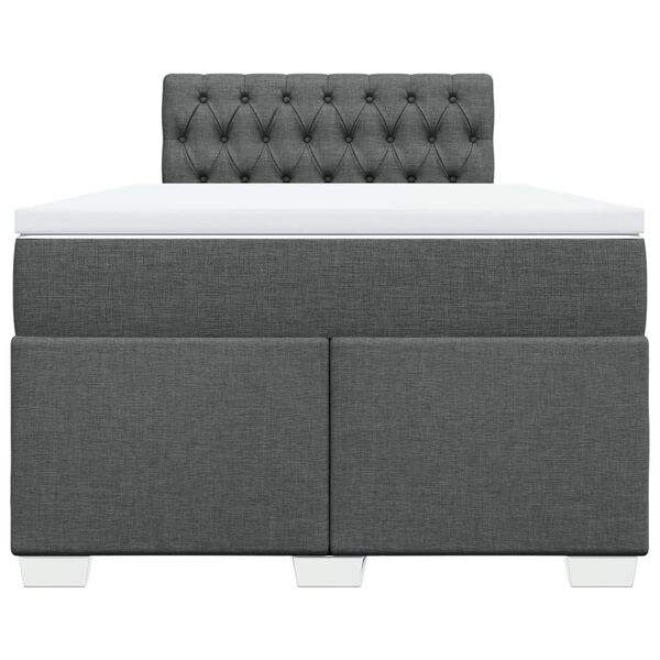 vidaXL Boxspringbett mit Matratze Dunkelgrau 120x190 cm Stoff