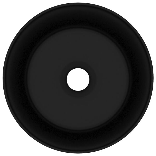 vidaXL Luxuriöses Waschbecken Rund Matt Schwarz 40x15 cm Keramik