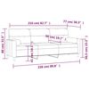 vidaXL 3-Sitzer-Sofa mit Kissen Creme 210 cm Stoff