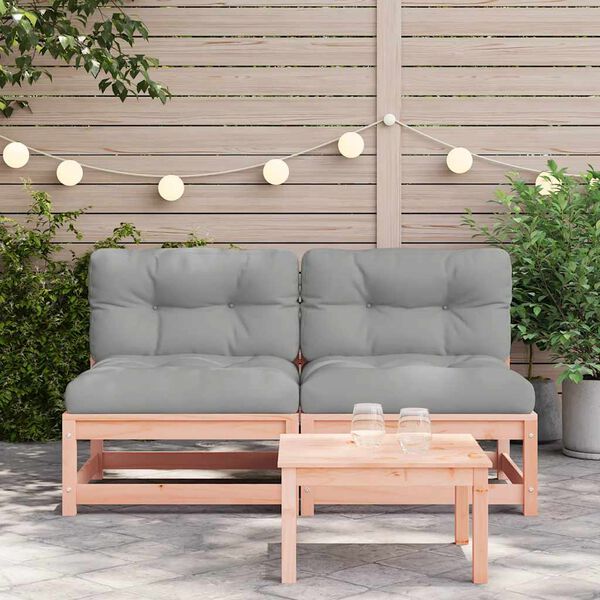vidaXL Gartensofas ohne Armlehnen mit Kissen 2 Stk. Douglasienholz
