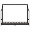 vidaXL Kinderbett Schwarz 80x200 cm Massivholz Kiefer