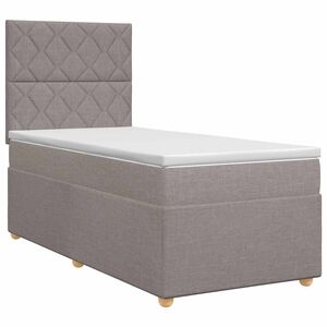 vidaXL Boxspringbett mit Matratze mit Kopfteil Taupe 80 x 200 cm Stoff