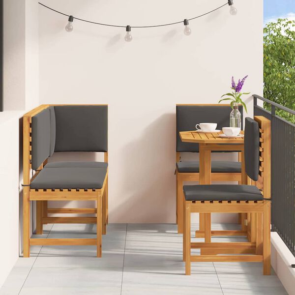 vidaXL Garten Bistro Set 4 pcs Braun Akazie Massivholz