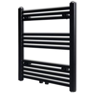 Handtuchheizk&ouml;rper Warmwasser Gerade Schwarz 600x764 mm