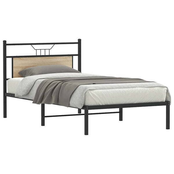vidaXL Bettgestell ohne Matratze Sonoma-Eiche 107x203 cm Holzwerkstoff