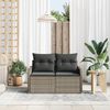 vidaXL Gartensofa Grau 121 x 62 x 69cm Poly-Rattan