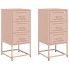 vidaXL Nachttische 2 Stk. Rosa 36x39x78 cm Stahl