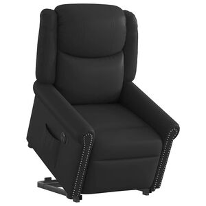 vidaXL Relaxsessel Aufstehen Elektrisch Gl&auml;nzend Schwarz Kunstleder