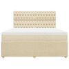 vidaXL Boxspringbett mit Matratze Creme 180x200 cm Stoff