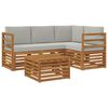 vidaXL Outdoor-Sofagarnitur 5 stk. Nat&uuml;rlich und Hellgrau Polyester