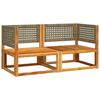 vidaXL Gartensofas-Ecke mit Kissen 2 Stk. Holz Akazie & Rattan