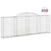 vidaXL Gabionen mit Hochbogen 10 Stk 300x30x100/120cm Verzinktes Eisen