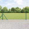 vidaXL Zaunpfosten Gr&uuml;n 100 x 0,5 m (50 mm Maschenweite) Stahl und PVC