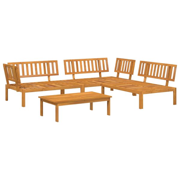 vidaXL Sofa Set mit Kissen Uni 4 pcs Anthrazit Massivholz Akazie