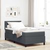 vidaXL LED Boxspringbett Dunkelgrau und Wei&szlig; 90 x 200 cm Cordstoff