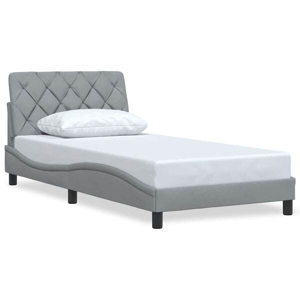 vidaXL Bettgestell ohne Matratze Hellgrau 100x200 cm Stoff