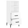 vidaXL Sideboard Hochglanz-Wei&szlig; 34,5x34x90 cm Holzwerkstoff
