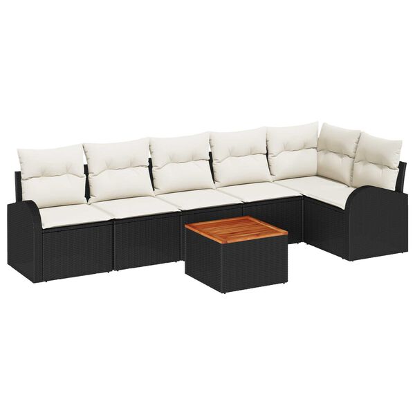 vidaXL Garten-Sofa-Set 7 pcs Schwarz und Wei&szlig;