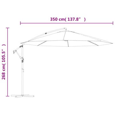 vidaXL Ampelschirm mit Aluminium-Mast 350 cm Schwarz