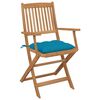 vidaXL Klappbare Gartenst&uuml;hle mit Kissen 8 Stk. Massivholz Akazie