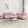 vidaXL 2-tlg. Sofagarnitur mit Kissen Rosa Samt