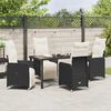 vidaXL Garten Essgruppe mit Kissen 5 pcs Schwarz Poly Rattan