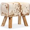 vidaXL Hocker Echtes Ziegenleder Braun 60 x 30 x 50 cm