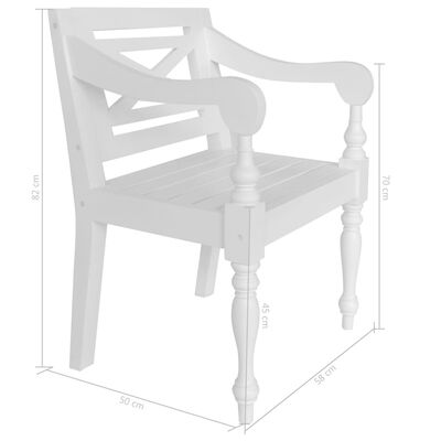vidaXL Batavia-Stühle 2 Stk. Weiß Mahagoni Massivholz