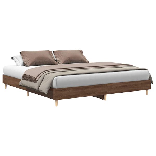 vidaXL Bettgestell ohne Matratze Braun Eiche 160x200 cm Holzwerkstoff