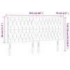 vidaXL LED Kopfteil Rosa 203x16x118/128 cm Samt