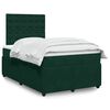vidaXL Boxspringbett mit Matratze Dunkelgr&uuml;n 120x190 cm Samt